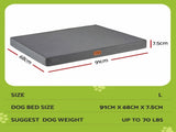 i.Pet Dog Bed Large Water-resistant Egg Crate Foam Orthopedic Pet Mat Grey DBED-PAD-L-GY