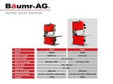 Baumr-AG 500W 115mm Wood Bandsaw Portable Benchtop Band Saw Cutting Machine with Stand V219-TOLBDSBMRBS40-ST4
