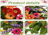 Artificial Spring Wreath 22 Inch Summer Wreaths for Front Door with Green Eucalyptus Leaves Pink V1258-DP02-C-1363
