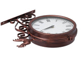 Iron Wrought Wall Clock Rooster Double Sided Antique Brass Wall Clock Round Roman Numeral Wall Clock V1294-YM0714-3115210164011