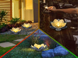 Garden Solar Light Outdoor Glass Lotus Decoration, Waterproof Metal LED Flower Lights for V1192-AZ-W-15886