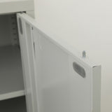 Two-Door Metal Short Cabinet Shelf Storage for Home Office Gym V63-844391