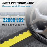 VEVOR 5 PCs Cable Protector Ramp, 2 Channel, 10000 kg/axle Capacity Heavy Duty TPU Wire Cover Ramp V952-SK52WH1211TPU2ZI9V0