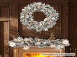 Christabelle 2.74m Christmas Garland Snow Frosted Colonial Tree Decoration Ornament White Green 112_NATFC103