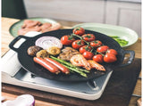 Nonstick Barbecue Grill Pan Sturdy Cast Iron Griddle - 37CM V957-RLX39671024K