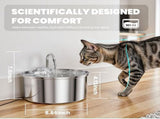 Cat Drinking Fountain - Quiet Drinking Fountain for Cats - 3.2L Stainless Steel Water Fountain with V1188-ZXY-11026