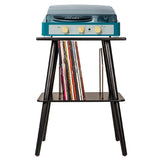 Gadhouse Brad MKII Record Player - Green Entertainment Stand Bundle - Black V398-GAD0101-ST
