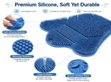 Shower Foot Scrubber Mat, Non-Slip Suction Cups & Soft Silicone Exfoliating Bristles for Feet, Back, V1366-AZ2-W-10819