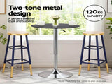 Artiss 4x Bar Stools Metal Gold Navy BA-U-5005-NAGDX4