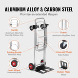 VEVOR Aluminum Hand Truck, 2 in 1, 181 kg Max Load Capacity, Heavy Duty Industrial Convertible V952-DGNSTHC400BEDKOJOV0