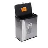 8L Stainless Steel Trash Can Square Design Wall-Mounted Kitchen Garbage Bin with Slide Lid for Home V1294-YM0901-3111250192611