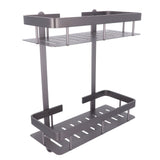 Bathroom Storage Shelf Double Layer Aluminium Alloy Surrounding Edges Wall Mounted Shower Shelf V1294-YM0901-3112240046811