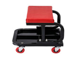 Giantz Creeper Seat Rolling Mechanic Stool with Tool Tray Heavy Duty 36x36cm MCS-C-RD