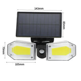 4-Pack Solar Motion Sensor Wall Lights Double-Head Adjustable Cob LED Outdoor Lights for Garden, V1107-SOLAR MOTION SENSOR WALL LIGHTS2