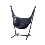 Gardeon Hammock Chair Outdoor Camping Hanging with Stand Grey HM-CHAIR-PILLOW-GREY-H