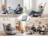 Artiss 4PCS Swivel Floor Chair 360 Adjustable Foldable Lounge Seat Floor Sofa Chair Grey FLOOR-SBL-03LIN-GYX4