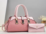 Blue Women'S Handbag Croc-Embossed Handbag Patent Leather Handbag Women'S - Pink - Size 29-13-21 V1347-945-63062-PNK-29-13-21