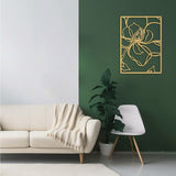 3 Piece Gold Flower Metal Wall Decor Abstract Floral Aesthetic Set of 3 V63-841841