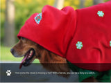 Christmas Dog Costume - Festive Hooded Cape & Green Jumpsuit Outfit V888-ELOSUNG26958