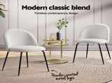 Artiss Dining Chairs Set of 4 Sherpa Boucle White MO-DIN-KJC150-VEL-WHX4