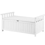 Gardeon Outdoor Storage Bench Box Wooden Garden Toy Tool Patio Furniture White ODF-OSB-WDL-WH