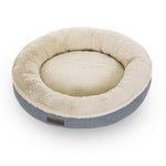 FEANDREA 55cm Dog Sofa Bed Round Shape Fabric Grey V227-3309641001081