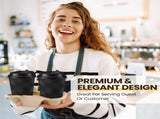 360x Triple Wall Paper Coffee Cups w/Lids Disposable Takeaway Bulk in Black V563-PA0812-15L-24QTY-1BOX