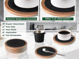5pcs Wooden Absorbent Drink Coasters for Coffee Table V1263-JX-5421