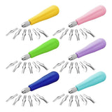 6Pack Craft Linoleum Cutter Kit Carving Tools Assortment Linocut Tools Block Cutters for Block V1192-AZ-W-28606
