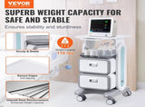 3 Tiers Lab Carts, Lab Utility Cart with 2 Drawers & 1 Top Tray, Mobile Medical Cart with ABS V952-SYSTCECKFBS498TJSV0