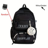 Color-Block Multi-Functional Backpack Letter Print, Large Capacity & Splash-Resistant, Main V1232-SJB-PS-001