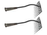 2PCS Weeding Rake Manganese Steel 8 Teeth Hand Weeder Weed Puller Tool for Gardening Cultivating V1294-YM0901-3111250159611