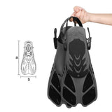 Pair of Snorkel Fins Diving Swim Fins Adjustable Open Heel Swimming Barefoot Flippers Black - L V1308-DSZKI-268-2