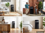 Devanti 3 Taps Water Cooler Dispenser Bottom Loading Dispenser Chiller Filter Purifier WD-602-3T-BK