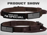 Tactical Dog Collar and Leash Set, Shock Absorbing Bungee Adjustable Strong Collar with V1259-DP01-A-4641