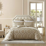 Davinci Sistine Gold Bold Italianesque Motifs Adorn Robed Finish Quilt Cover Set Queen V442-LED-QUILTCS-SISTINE-GOLD-QS