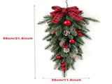 Christmas garland, pinecone garland, berry garland, plaid bow garland, Christmas decoration, holiday V1106-128-63026-GRN-CHRISTMAS