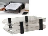 Desk File Letter Tray Layered Classified Documents Rack Acrylic Office Storage Rack Dark Black 2 V1294-YM0626-3117220312911