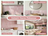 Artiss 3D Peel and Stick Wall Tiles Self Adhesive LinearGrid Backsplash 10 Sheets, Pink PST-614-PK