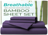 4 Piece Ultra Soft Bamboo Breathable Sheet Set -Hotel 2000TC Breathable Bed Sheets Set with 37 V1317-BAMBOO-AUK-4JT-PURPLE