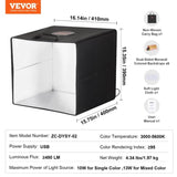 Photo Studio Light Box 3000-5600K 6 Double-Sided Color Backdrops, 41 x 40 x 39 cm V952-SYDXNJBH16ING11SXV9