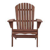 Gardeon Adirondack Outdoor Chairs Wooden Foldable Beach Chair Patio Furniture Brown FF-BEACH-NTLCHAIR-BR