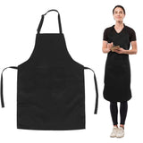 2-Pack Black Neck Chef Aprons for Women, Kitchen Cooking & Baking Work Apron, 104x55.7 cm and V1370-AZ4-16839