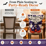Halloween Dining Chair Slipcover Spooky Chair Back Stretchable Washable Chair Protective V1107-128-77374-A-4PACK
