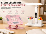 Pink 360 Degree Rotating Tablet Stand and Foldable LED Desk Lamp Study Set Adjustable Reading Light V888-ELOSUNG54235