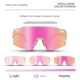 Pink Gradient Lens Lightweight UV400 Photochromic Cycling Glasses, Anti-Wind Protective Sunglasses V888-ELOSUNG17018