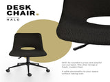 2 Set Office Desk Chair - Loop Yarn Fabric Home Swivel Chair Cut-Out Seat HALO BLACK V274-FT-VOC-002BK-LBK2