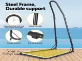 Gardeon Hammock Hanging Chair with Steel Stand HM-CHAIR-TASSEL-GREY-A