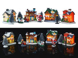 Christmas Set Resin Christmas Scene LED Lighted Miniature Houses Town Christmas V1294-YM0714-10311311