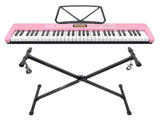 Karrera 61-Key Electronic Keyboard with LCD and Touch Response in Pink CHJ-291 EKB-CHJ-291-PK